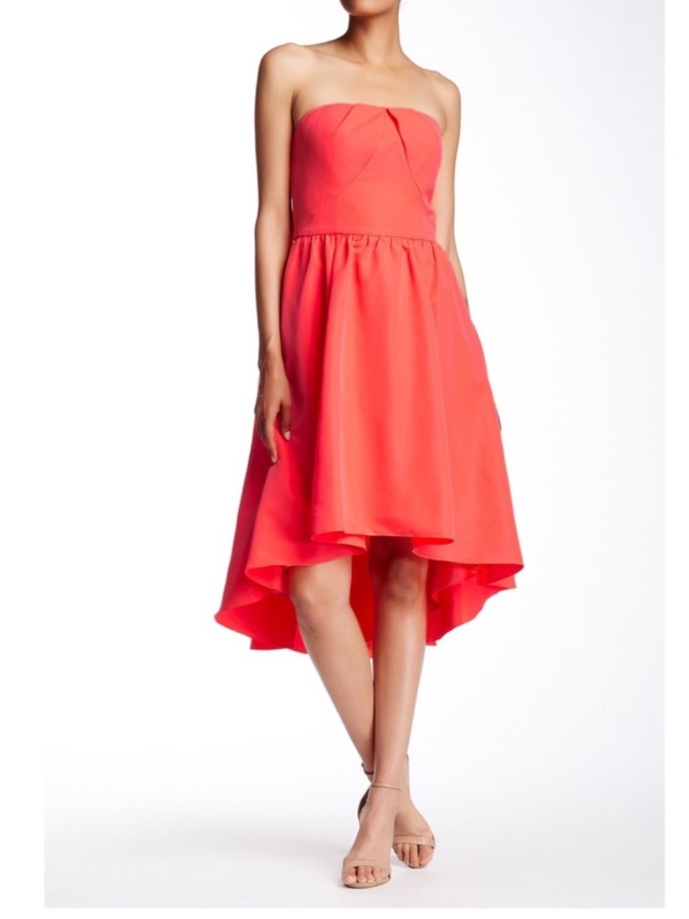 Ted Baker London Verity Orange Neon Tulip Drop Hem Dress sz 1